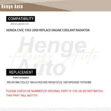 Load image into Gallery viewer, Aluminum Radiator Assembly Fit For Honda Civic Dx Lx Ex Eg 1992-2000 19010P03505 HO3010122