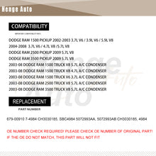 Load image into Gallery viewer, Aluminum AC Condenser Fit For 2002-2009 Dodge Ram Pickup 1500/2500/3500 Truck Fits 4984