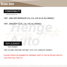 Load image into Gallery viewer, Aluminum Radiator Assembly Fit For 1987-2006 Jeep Wrangler 2.4L 2.5L 4.0L 4.2L 4CYL V6