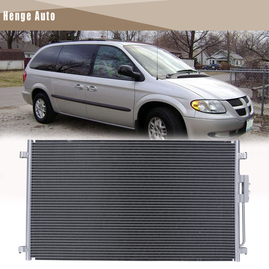 Aluminum AC Condenser Assembly Compatible with 2001-2004 Dodge Grand Caravan Chrysler Town Country