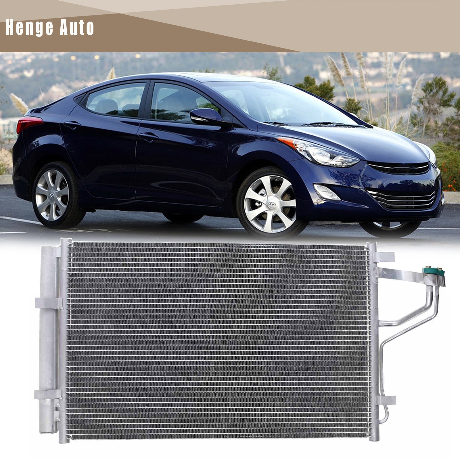 Aluminum A/C Condenser For Hyundai Elantra 2011 2012 2013 Fits