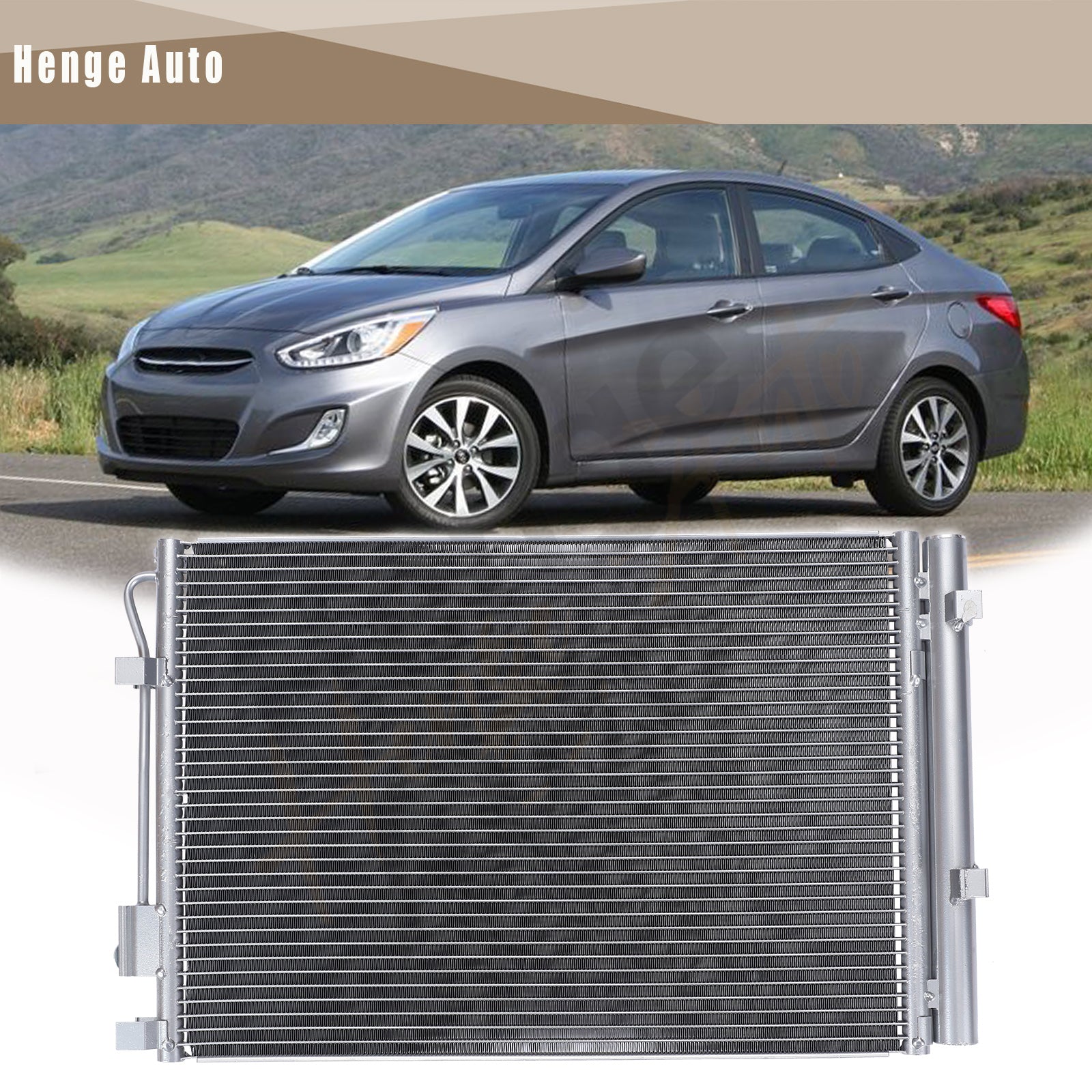 Aluminum Radiator Assembly Fit For 2014-2017 Hyundai Accent Veloster 1 ...