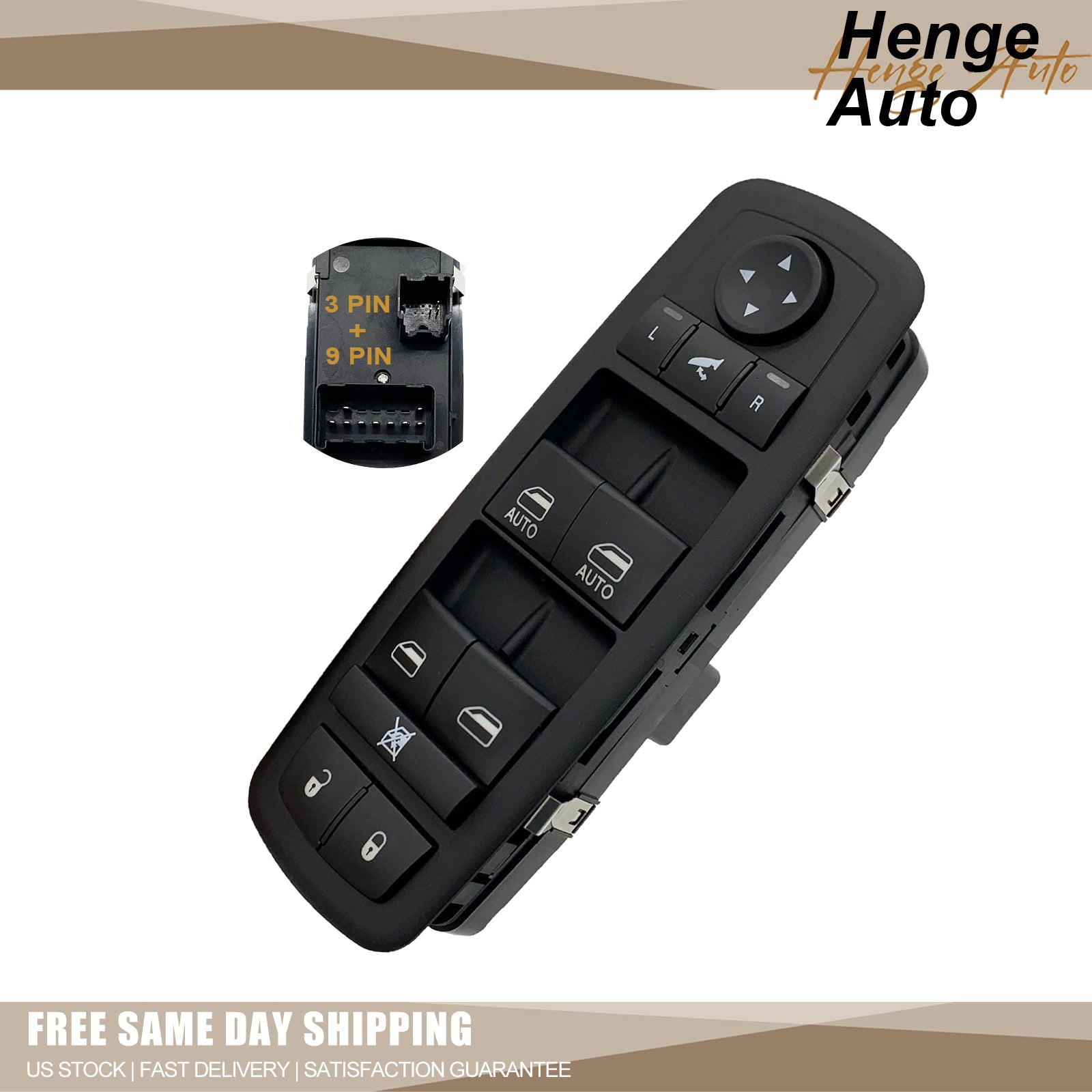 Autopartszone Master Power Window Switch – Driver Side LH For Dodge Ram 1500/2500/3500 2009-2012, 4-Door