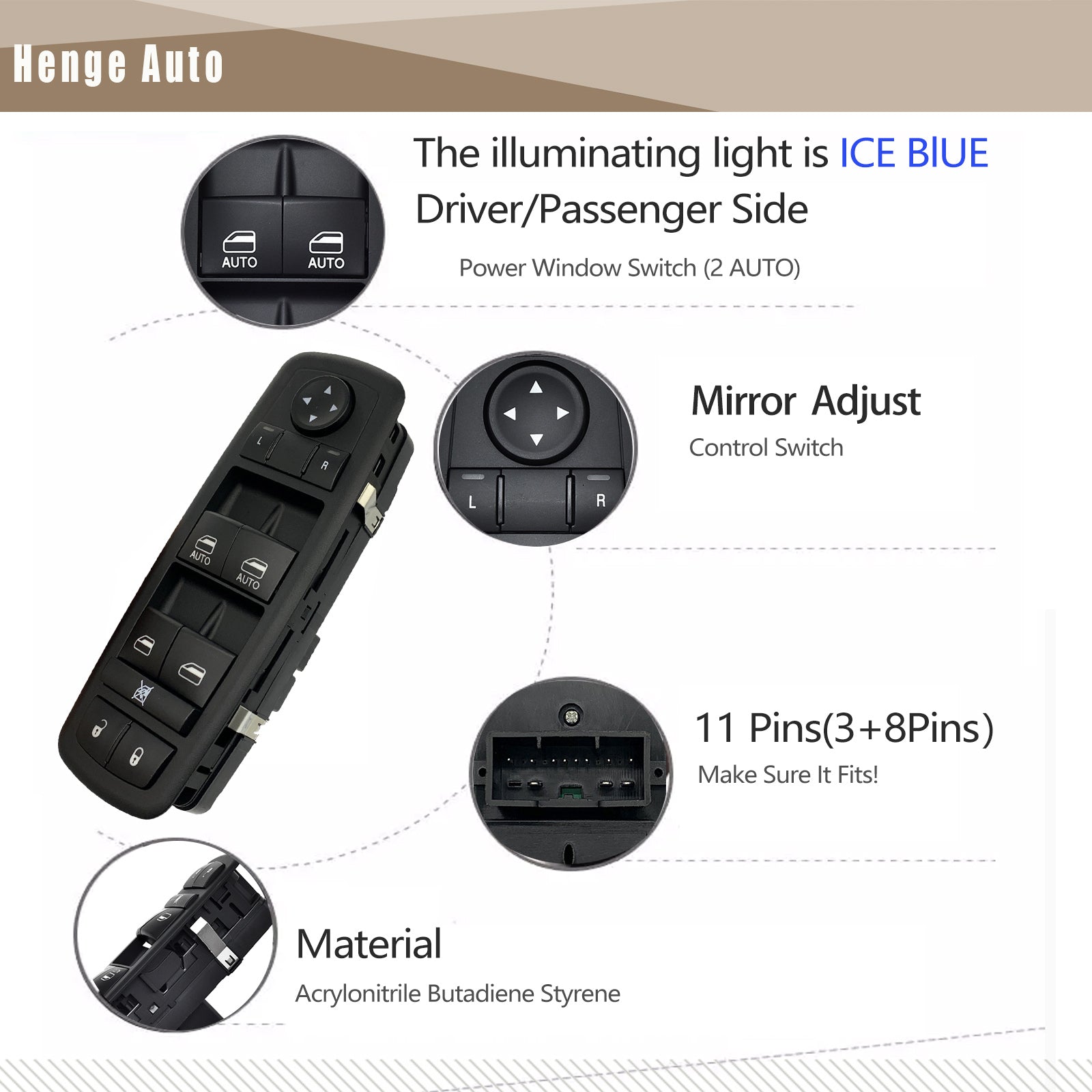 Master Window Control Switch For 2011-2017 Dodge Charger - View #7