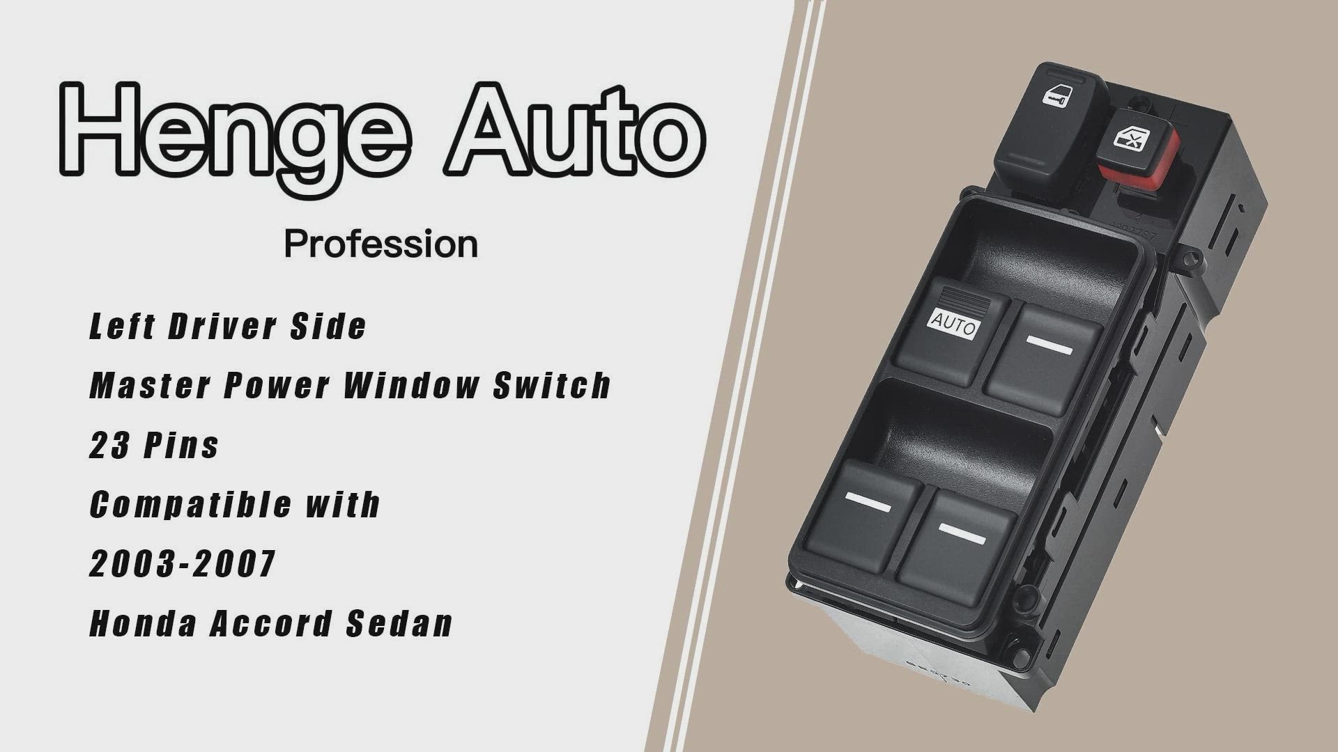 Power Window Master Switch - Driver Side Front Window Control Fits 2005-2007 Honda Accord EX 4-Door Sedan